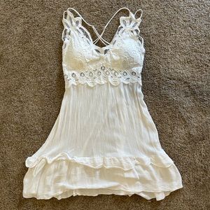 Charolette Russe White Lace Short Dress, perfect for bridal showers & graduation